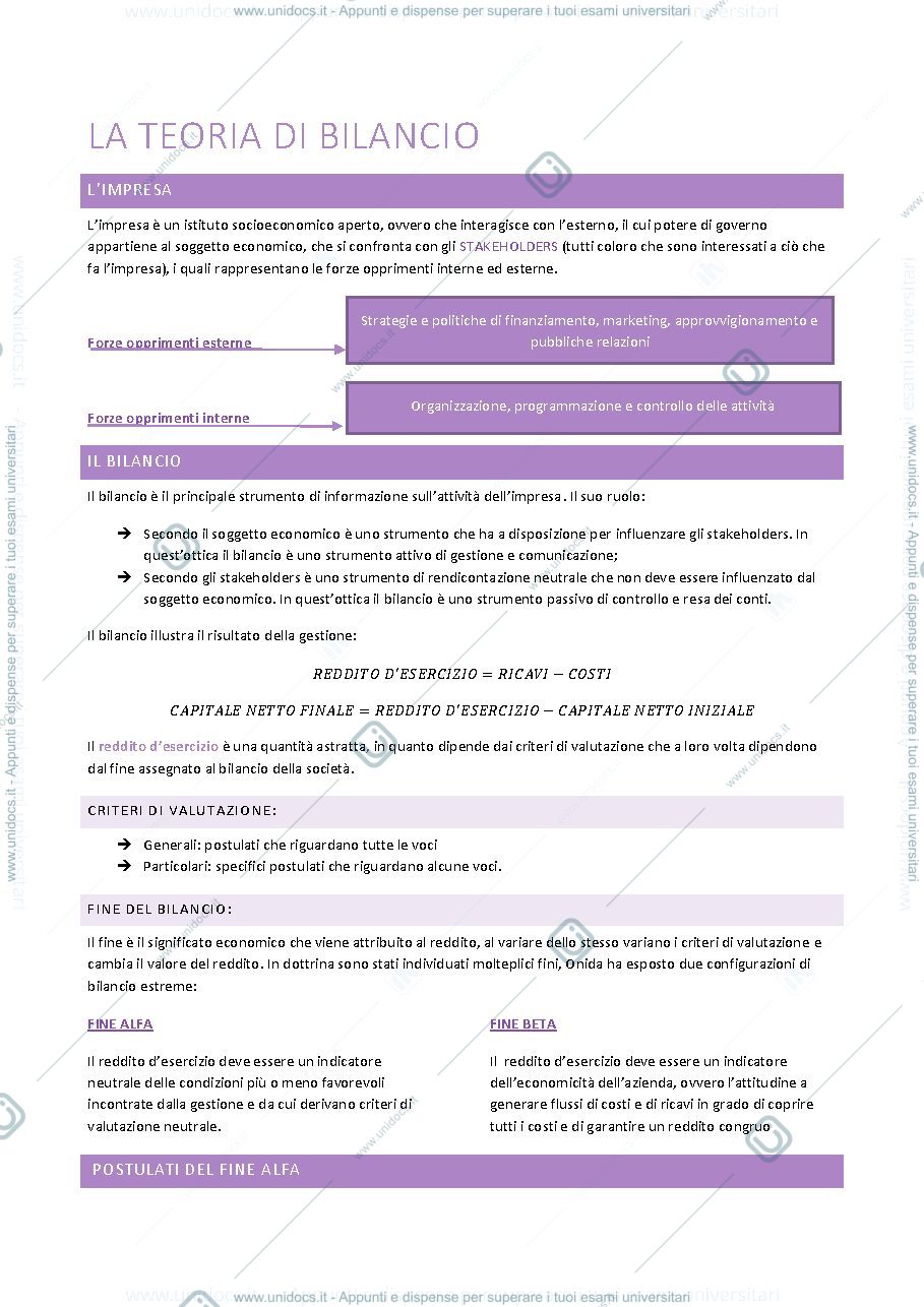 Anteprima pagina 1 — Appunti Ragioneria