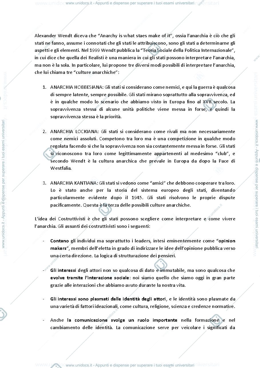 Anteprima pagina 4 — riassunto secondo semestre  relazioni internazionali