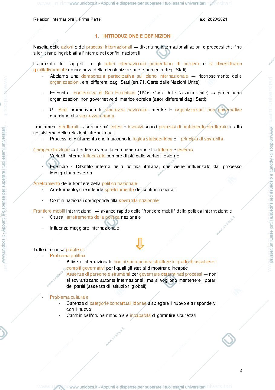 Anteprima pagina 2 — Relazioni Internazionali UNIPD