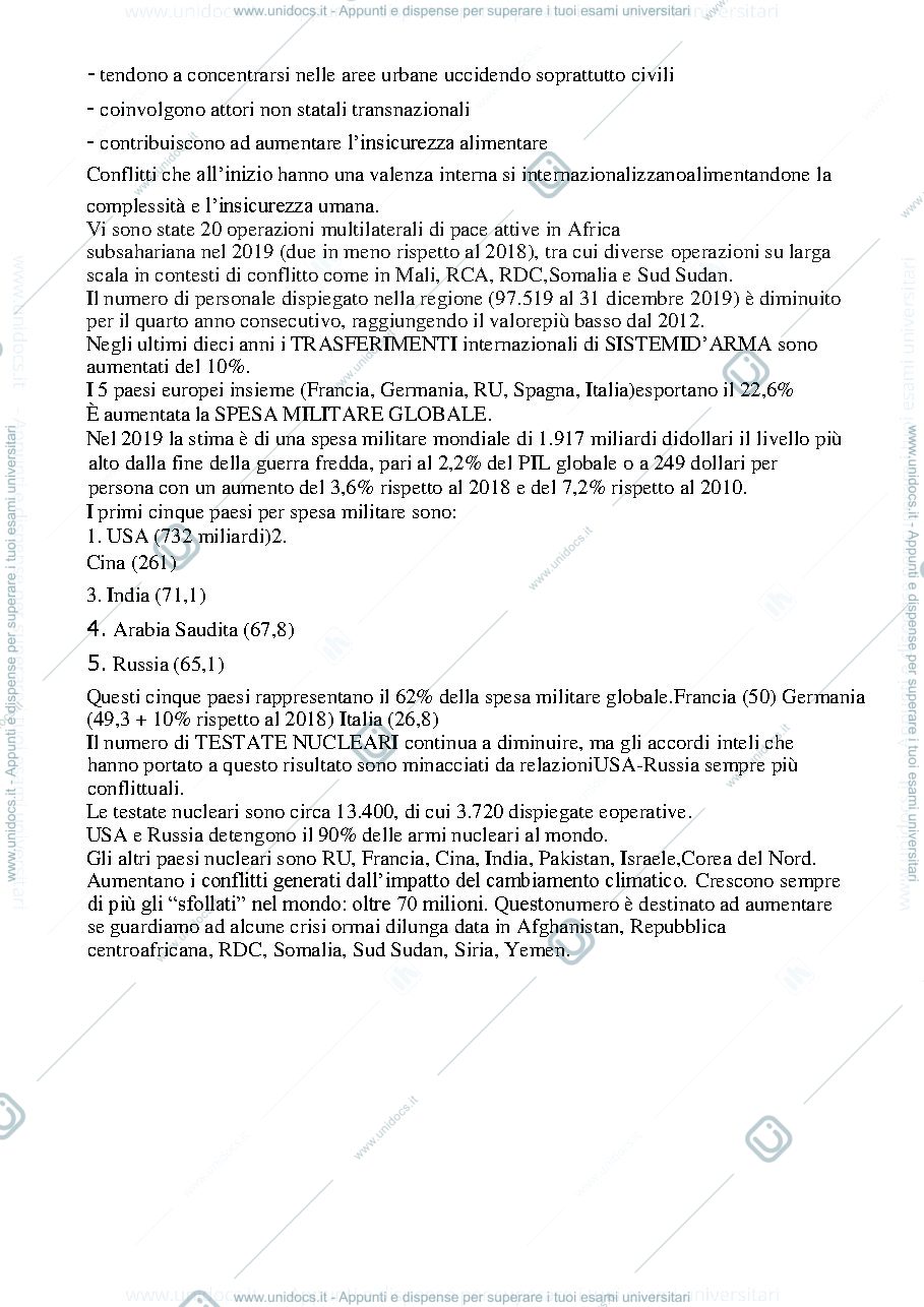 Anteprima pagina 5 — Appunti relazioni internazionali 