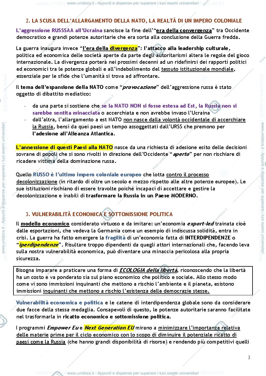 Anteprima pagina 3 — Riassunto libro il posto della guerra Parsi