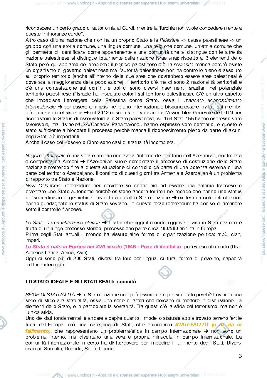 Anteprima pagina 3 — appunti primo semestre relazioni internazionali