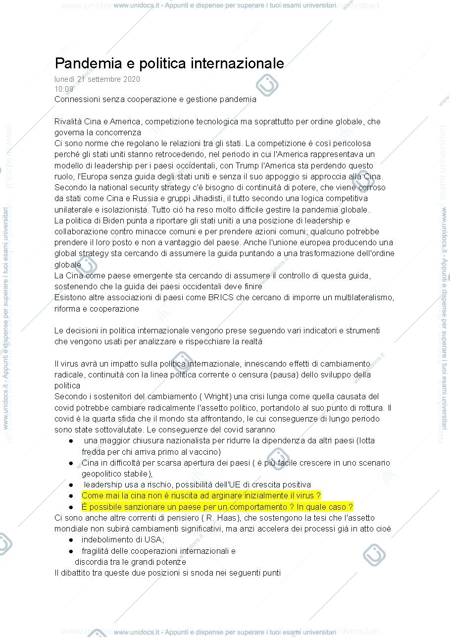 Anteprima pagina 1 — relazioni internazionali CAFFARENA