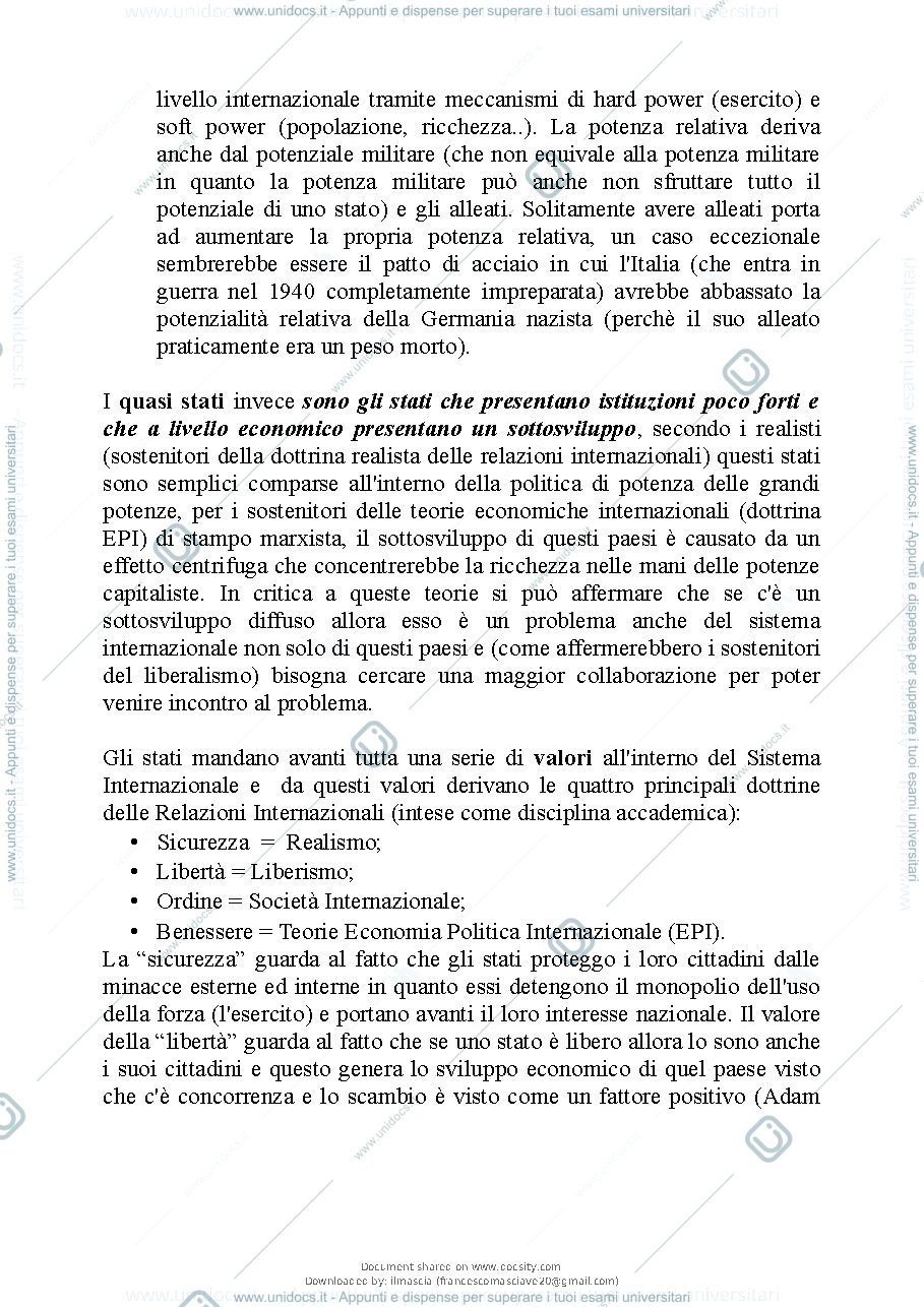 Anteprima pagina 3 — Relazioni Internazionali/Riassunto manuale sorensen