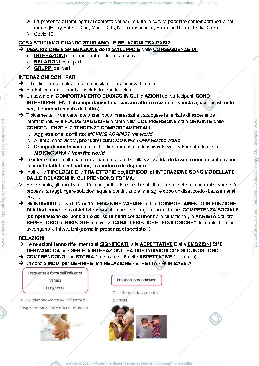 Anteprima pagina 2 — Appunti delle lezioni di Relazioni tra pari e interventi nella scuola