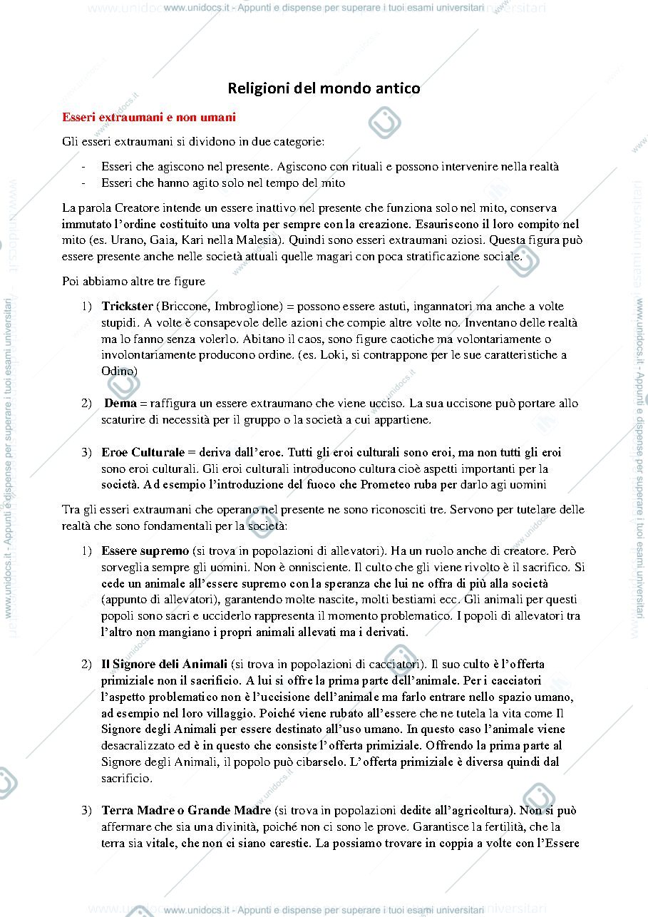 Anteprima pagina 1 — Religioni Mondo Antico
