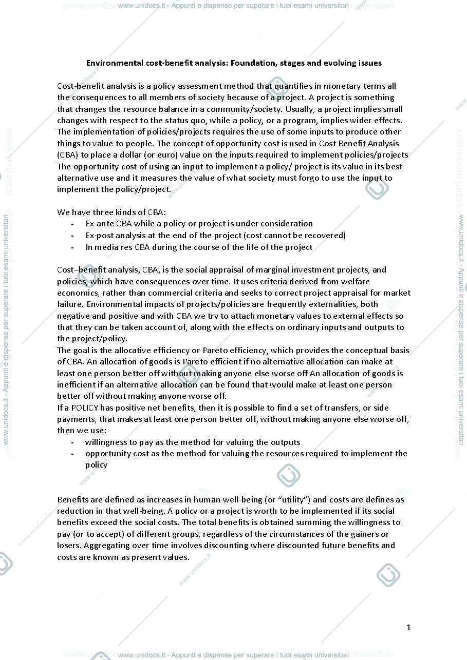Anteprima pagina 1 — Resource valuation and decision making methods summary
