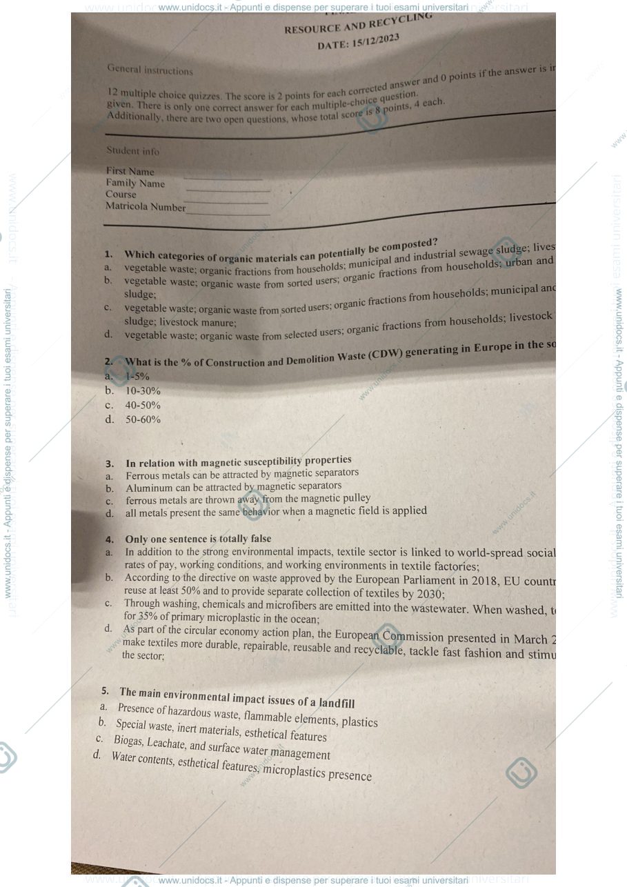 Anteprima pagina 1 — Exams