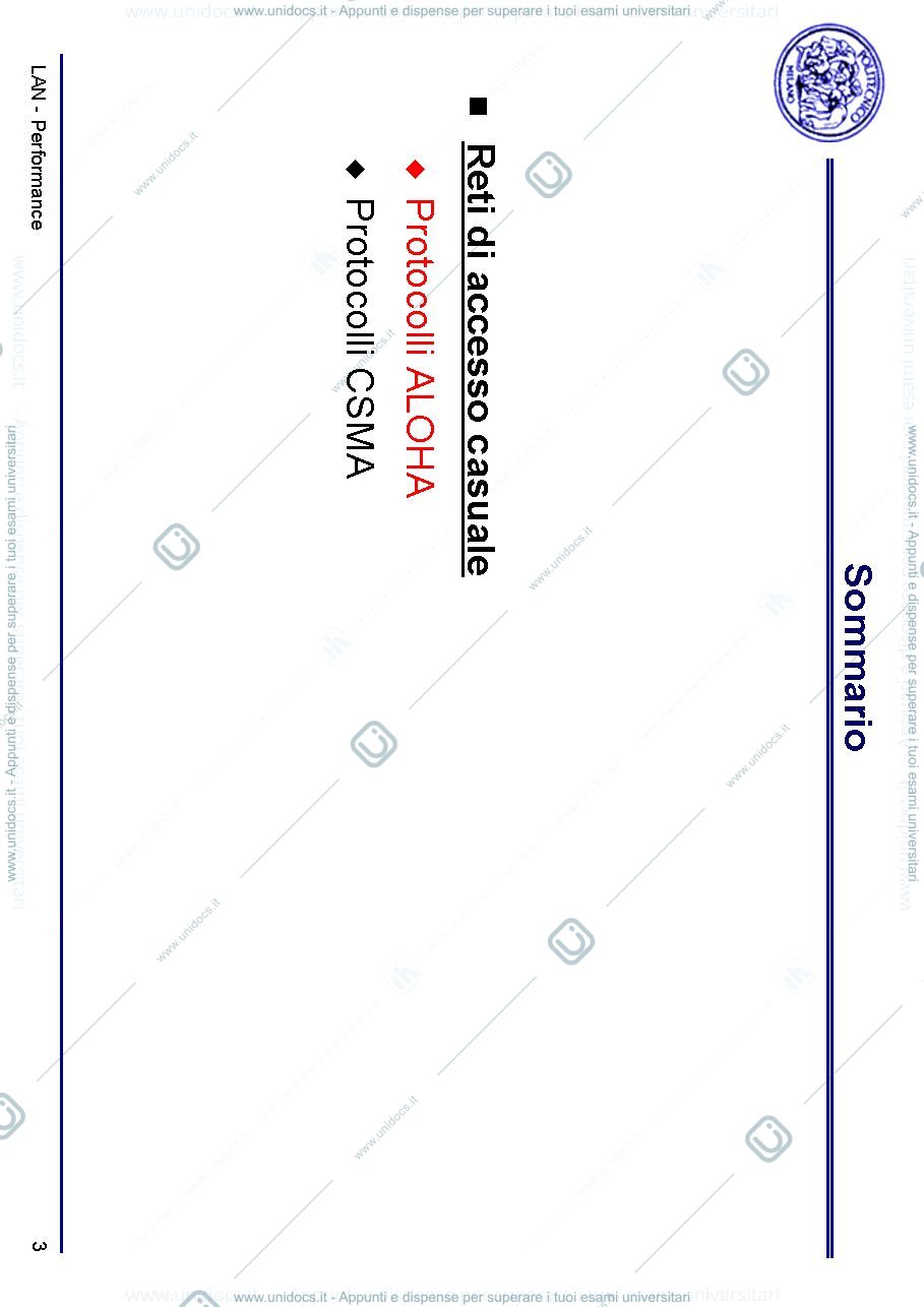 Anteprima pagina 3 — Prestazione Protocolli L2LAN lezioni prof: Tornatore Massimo