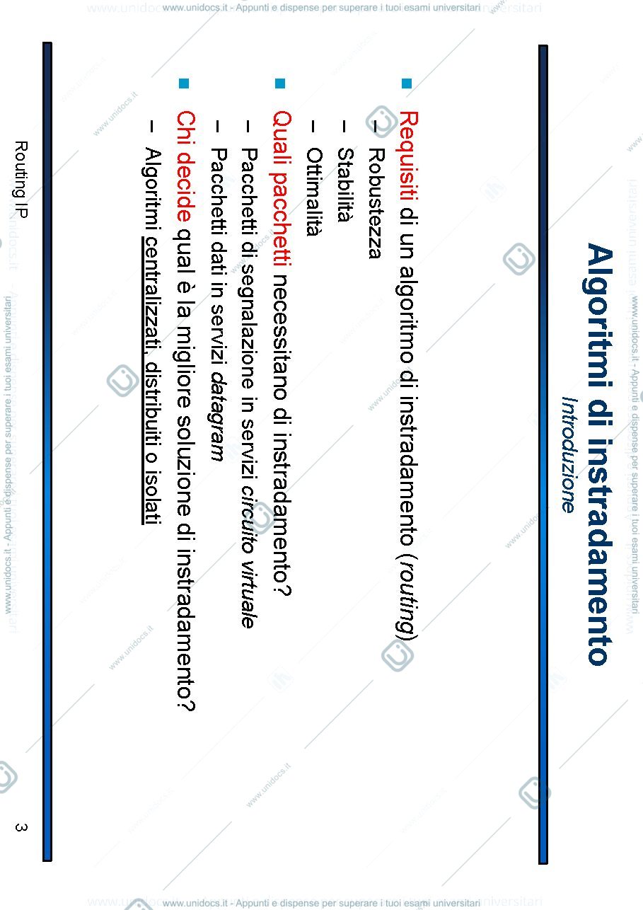 Anteprima pagina 3 — Routing IP lezioni prof: Tornatore Massimo