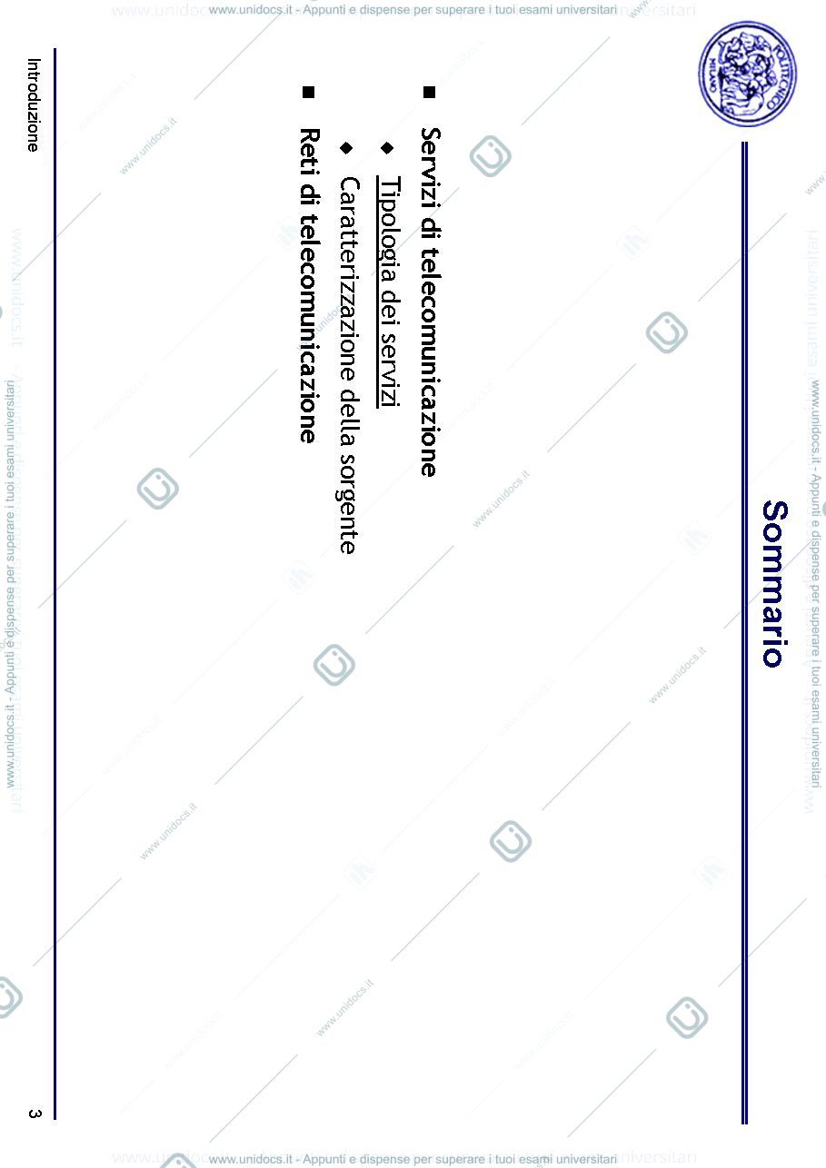 Anteprima pagina 3 — Servizi, Sorgenti e Topologie prof: Tornatore Massimo