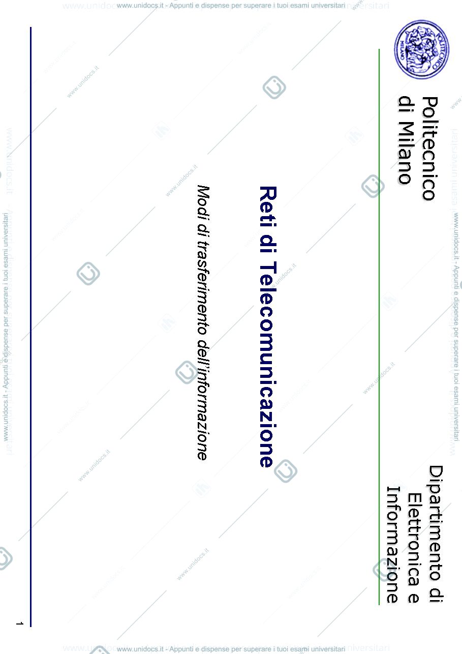 Anteprima pagina 1 —  Modi di trasferimento prof: Tornatore Massimo