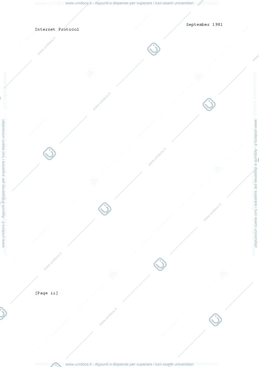 Anteprima pagina 4 —    INTERNET PROTOCOL rfc791 prof: Tornatore Massimo