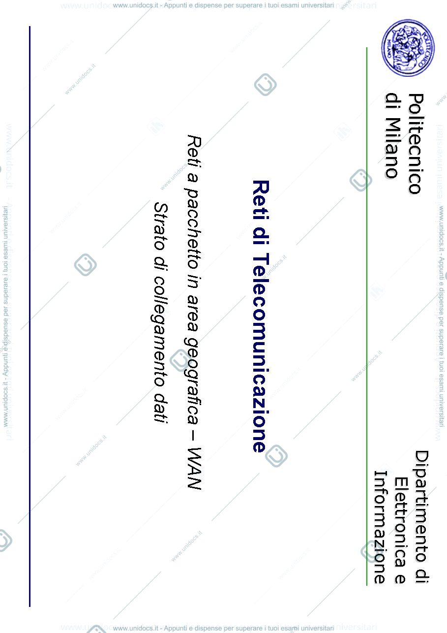 Anteprima pagina 1 — Livello 2 Data Link (WAN) lezioni prof: Tornatore Massimo