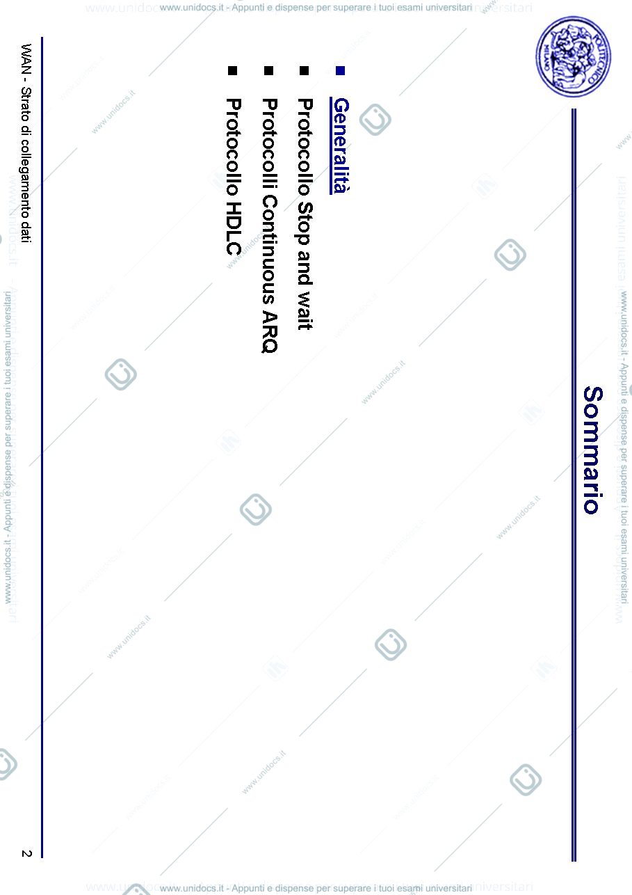 Anteprima pagina 2 — Livello 2 Data Link (WAN) lezioni prof: Tornatore Massimo