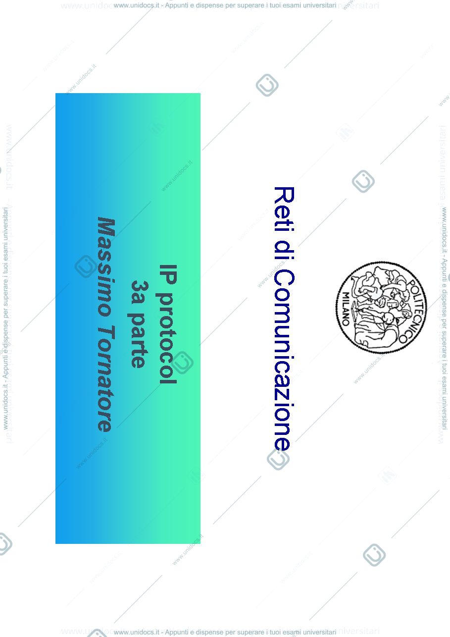 Anteprima pagina 1 — ICMP - IPv6 lezioni prof: Tornatore Massimo