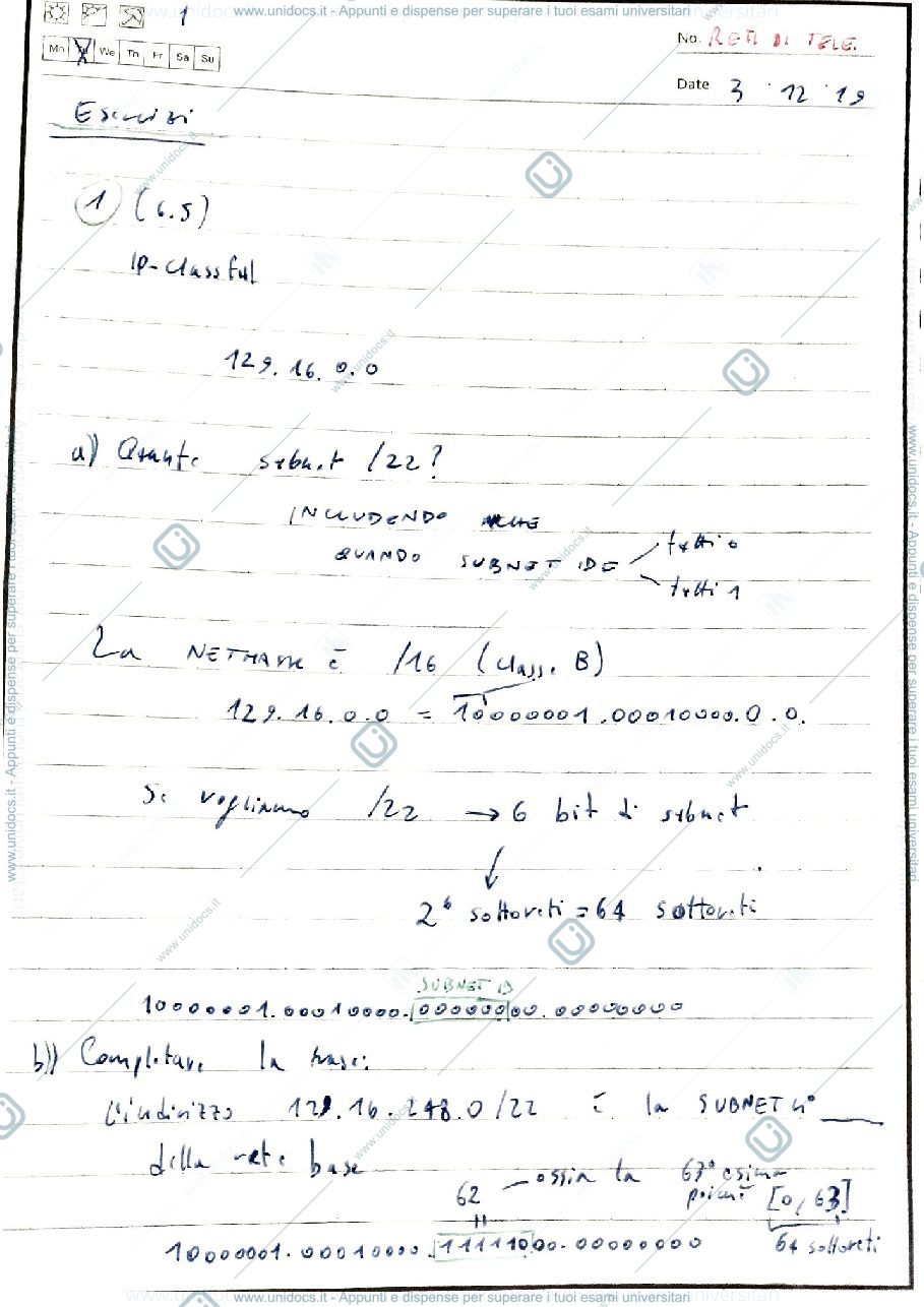Anteprima pagina 1 — appunti prof: Tornatore Massimo