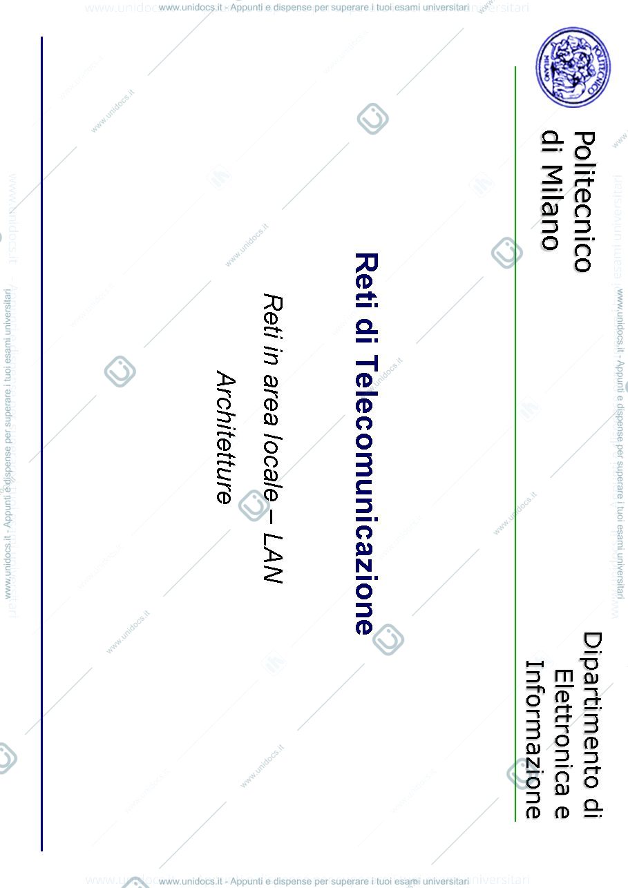 Anteprima pagina 1 — Livello 2 Data Link (LAN) lezioni prof: Tornatore Massimo