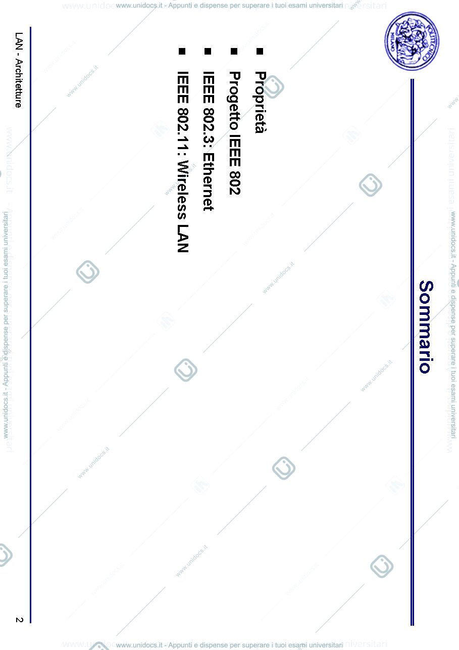 Anteprima pagina 2 — Livello 2 Data Link (LAN) lezioni prof: Tornatore Massimo