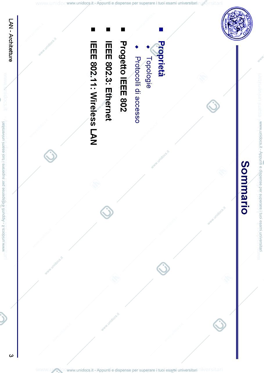 Anteprima pagina 3 — Livello 2 Data Link (LAN) lezioni prof: Tornatore Massimo