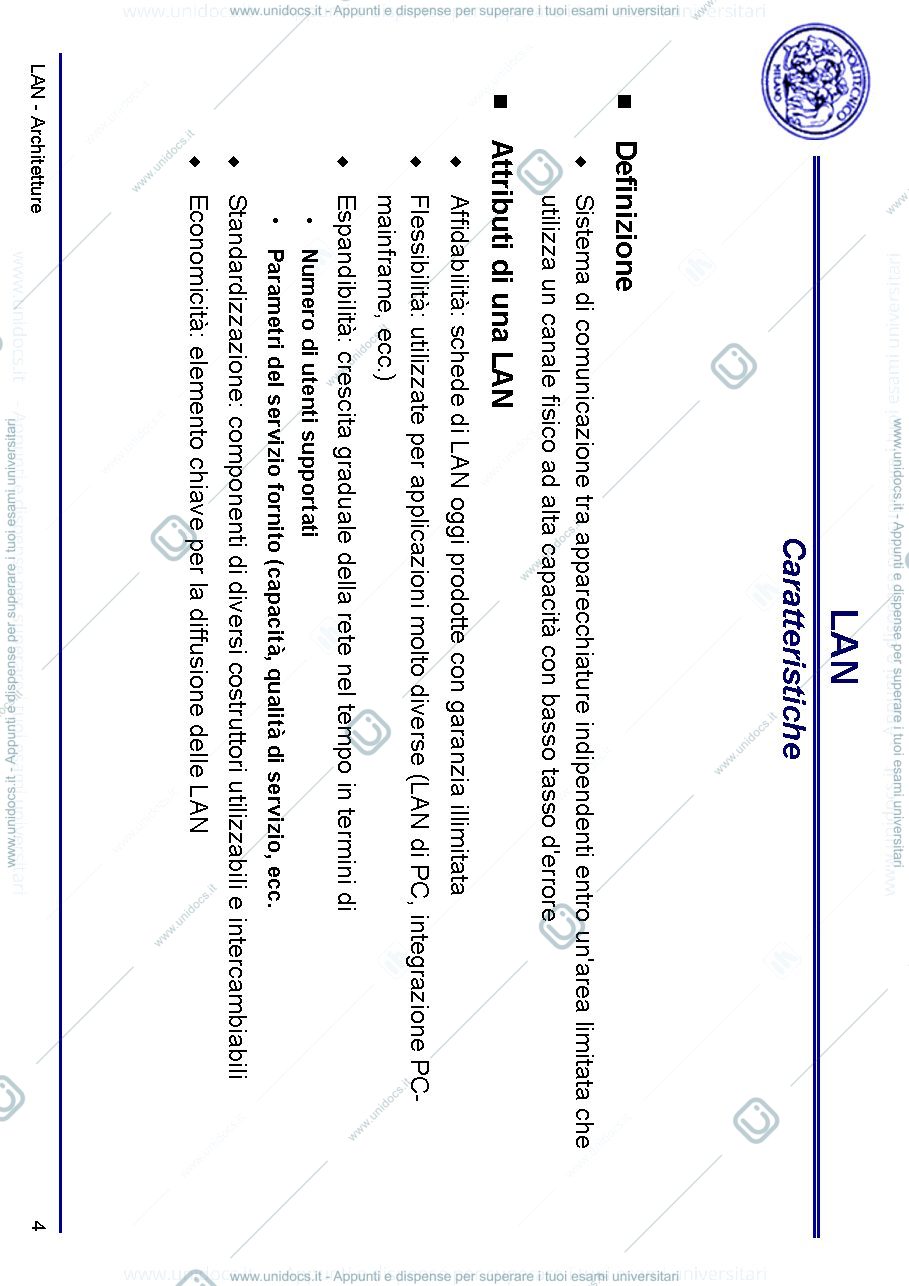 Anteprima pagina 4 — Livello 2 Data Link (LAN) lezioni prof: Tornatore Massimo