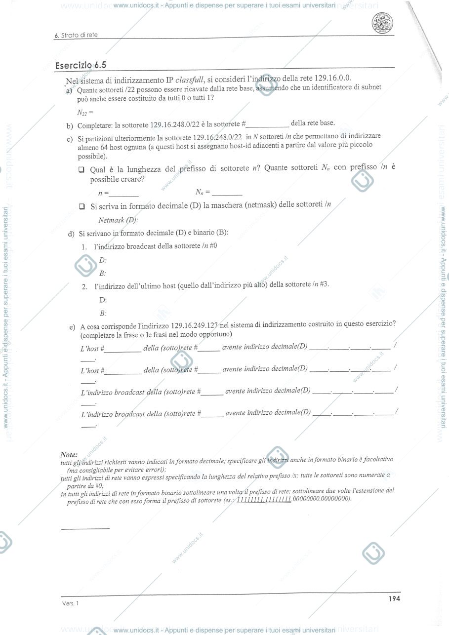 Anteprima pagina 1 — Esercitazione IP (Musumeci)