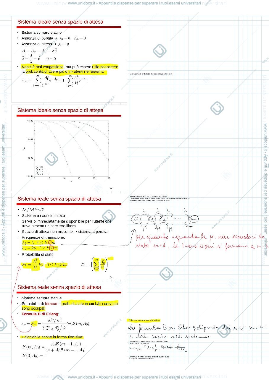 Anteprima pagina 2 — sistemi markoviani e formule di erlang
