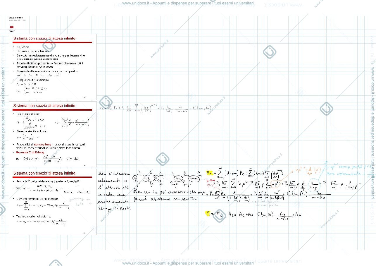 Anteprima pagina 1 — sistemi a coda infinita e sistemi a singolo servitore