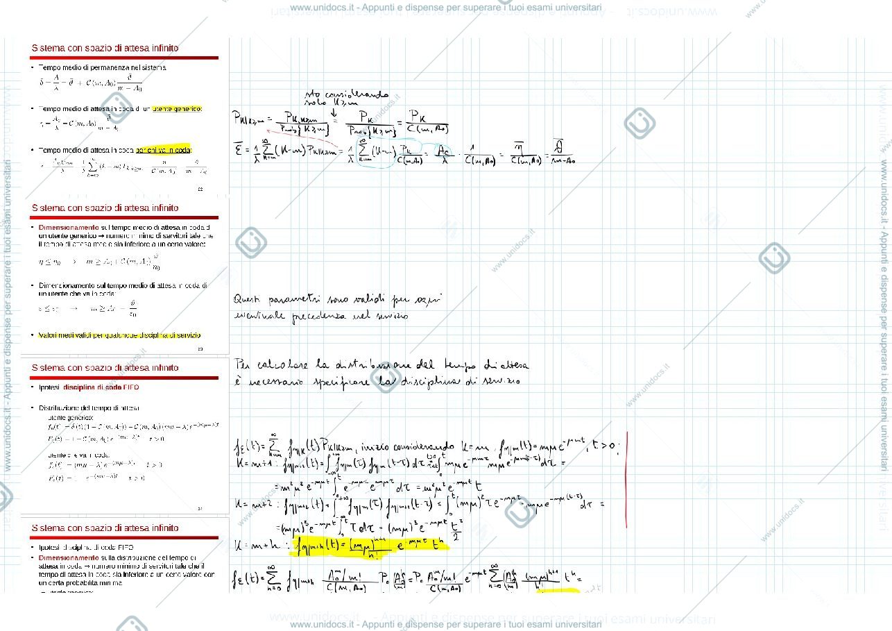 Anteprima pagina 2 — sistemi a coda infinita e sistemi a singolo servitore