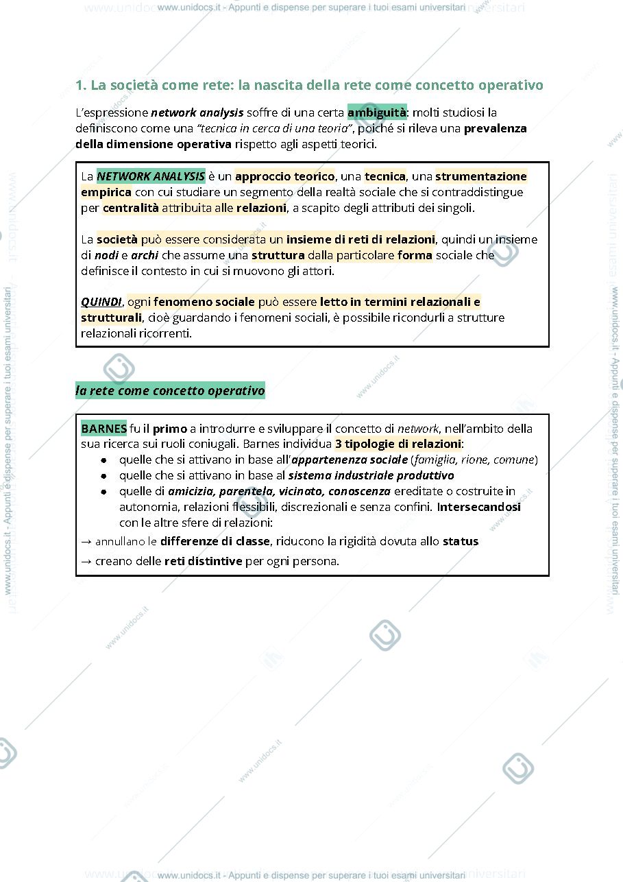 Anteprima pagina 1 — riassunto reti