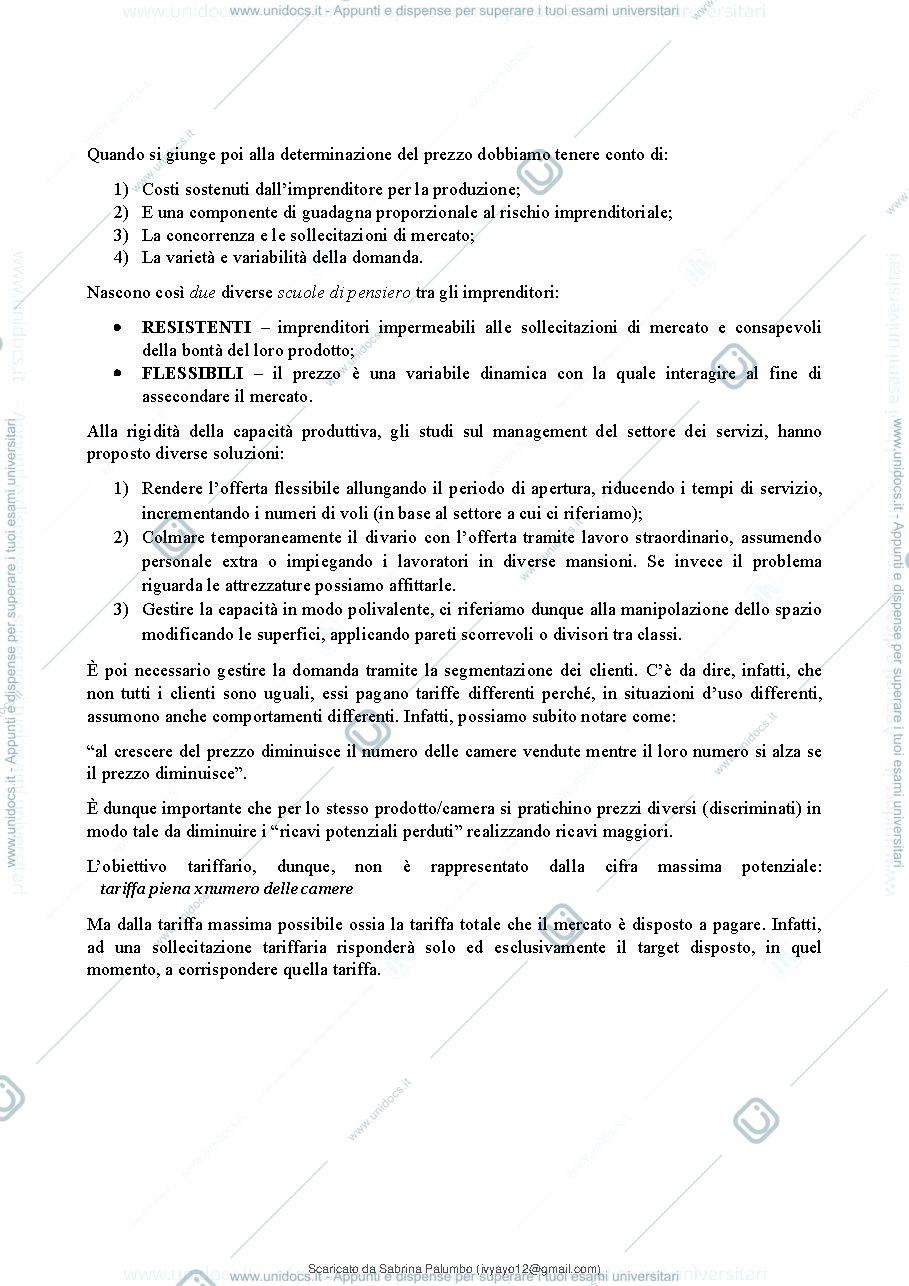 Anteprima pagina 3 — Riassunto Revenue Management