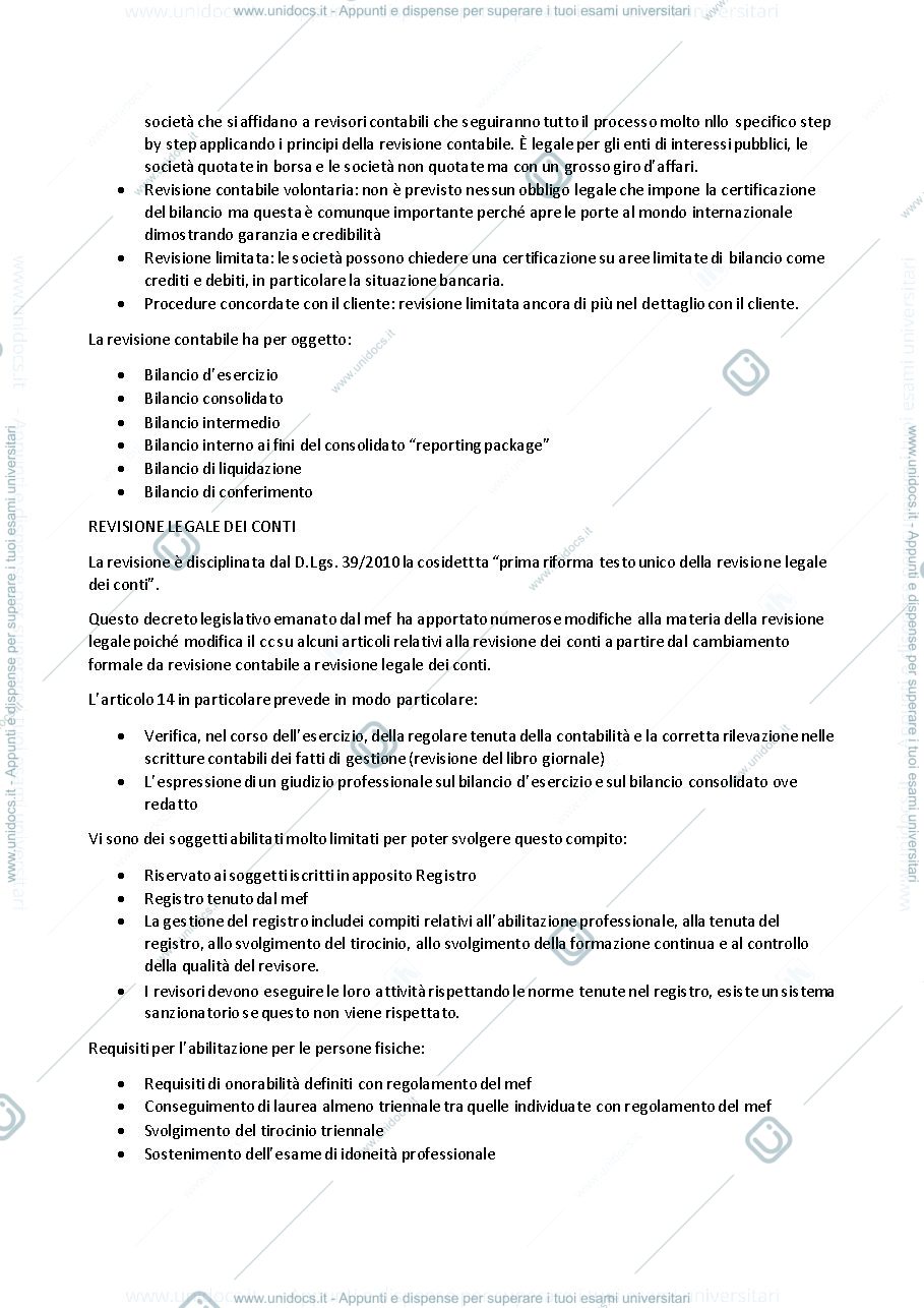 Anteprima pagina 2 — REVISIONE AZIENDALE