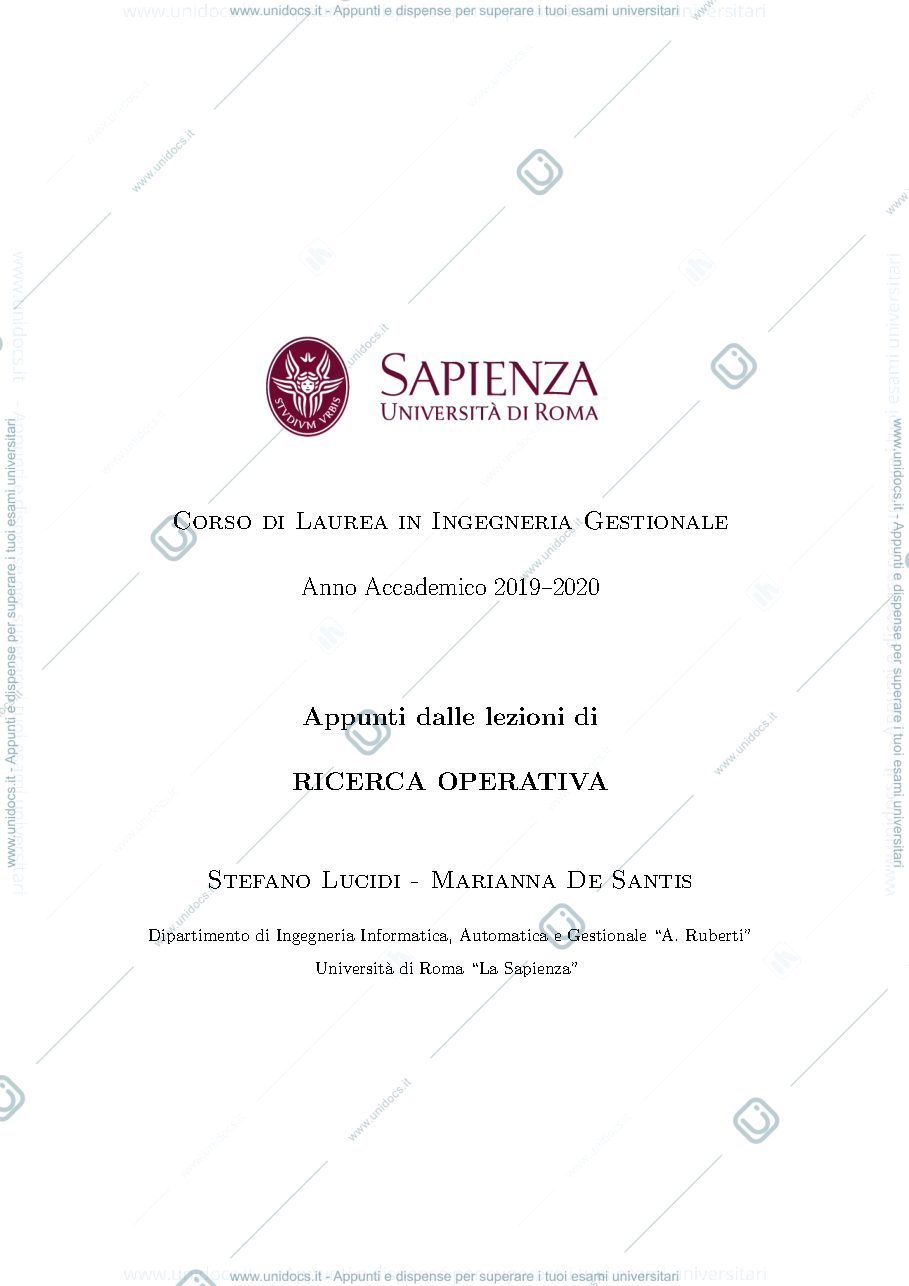 Anteprima pagina 1 — dispense ricerca operativa