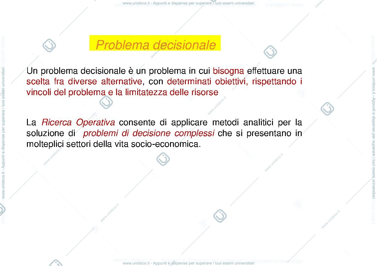 Anteprima pagina 1 — RICERCA OPERATIVA
