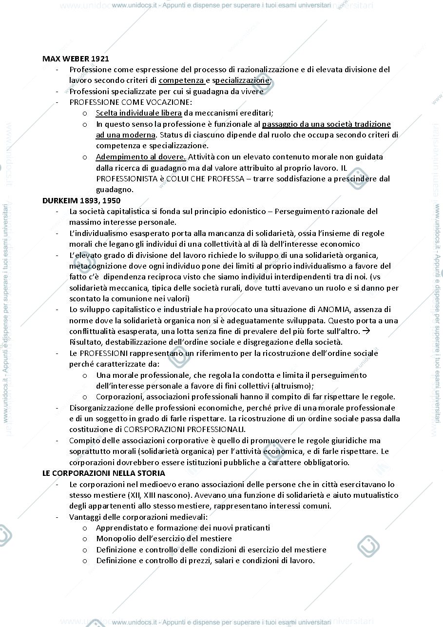 Anteprima pagina 2 — riassunto esame sociologia delle professione