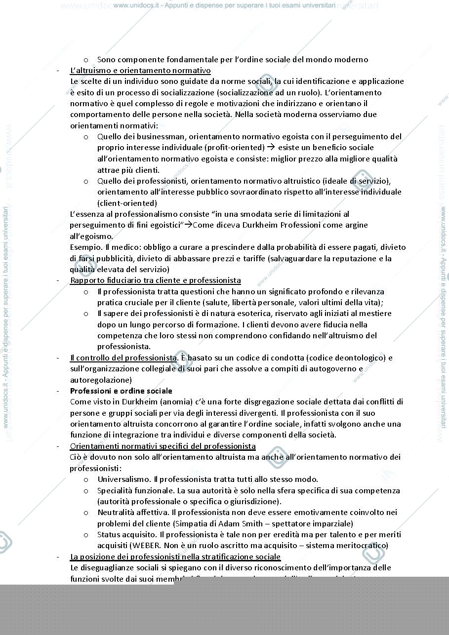 Anteprima pagina 4 — riassunto esame sociologia delle professione