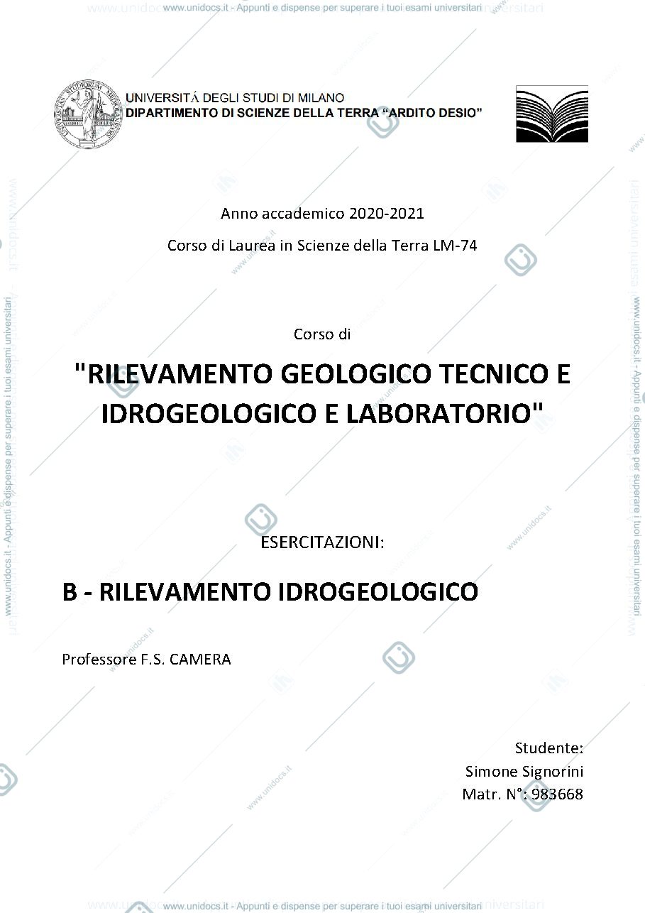 Anteprima pagina 1 — Esercitazione RGT- Professor Camera