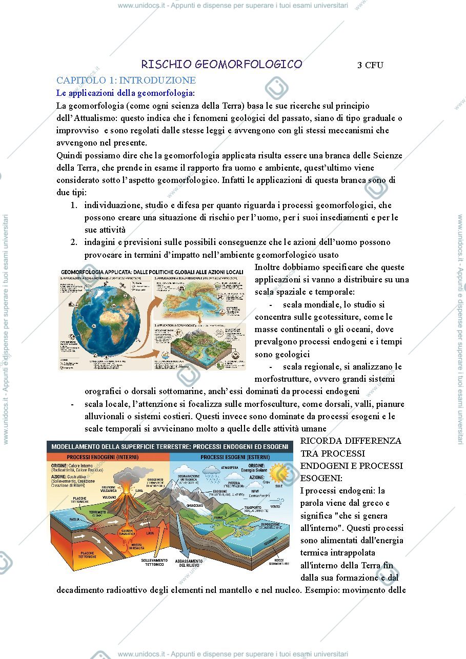 Anteprima pagina 1 — RISCHIO GEOMORFOLOGICO (MODULO DI RISCHIO AMBIENTALE