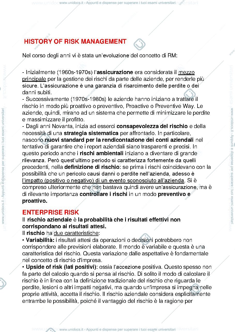 Anteprima pagina 3 — APPUNTI RISK MANAGEMENT