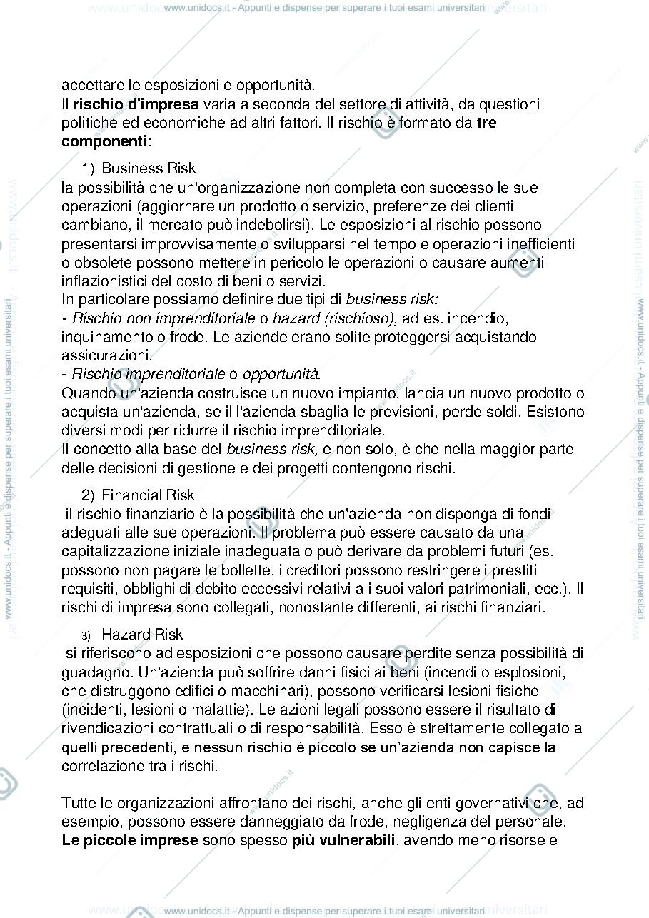 Anteprima pagina 4 — APPUNTI RISK MANAGEMENT