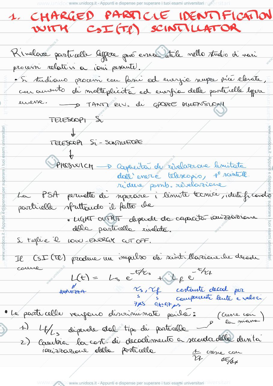 Anteprima pagina 1 — Appunti del corso di Interazione e Rivelazione della Radiazione Nucleare