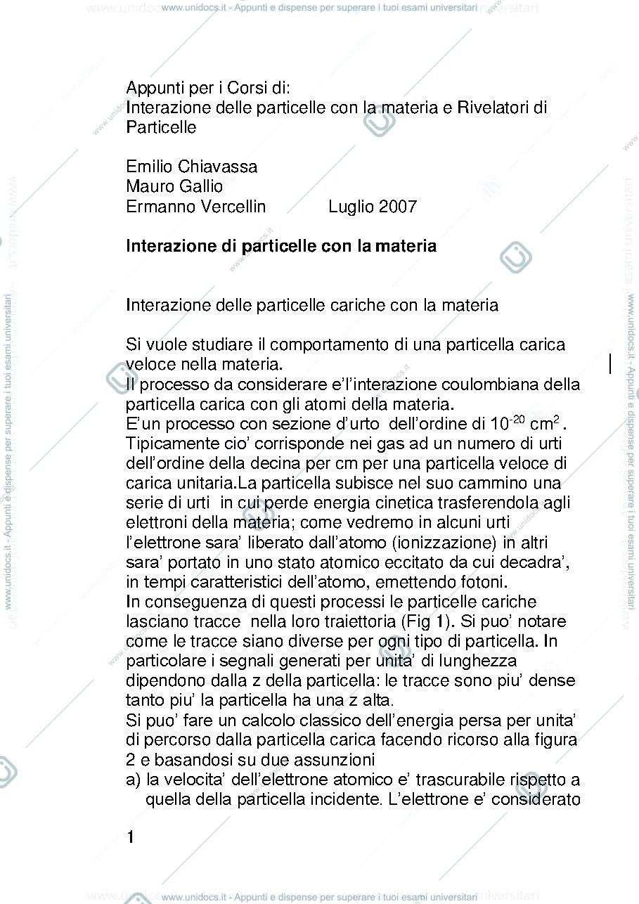 Anteprima pagina 1 — Dispense prima parte rivelatori
