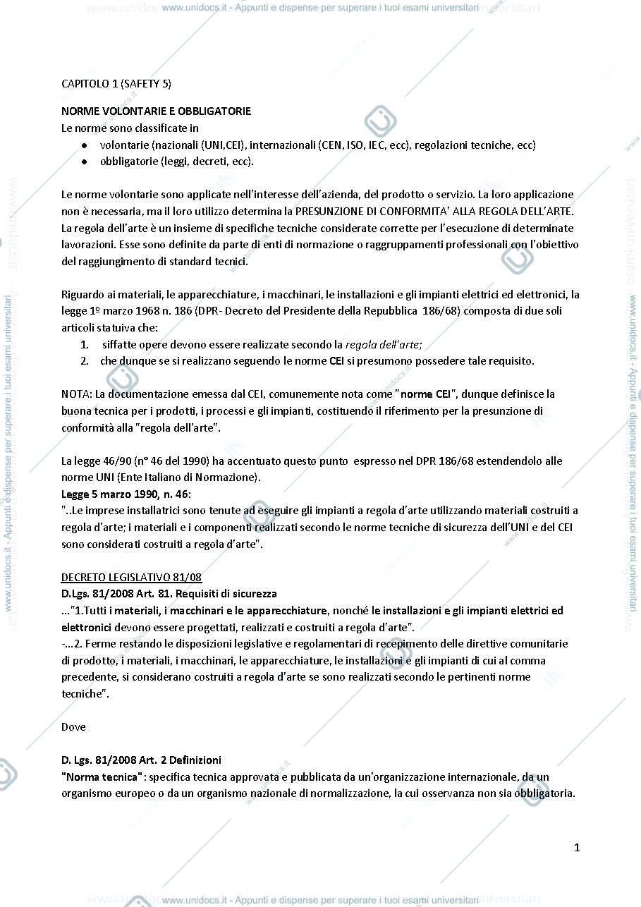 Anteprima pagina 1 — Sintesi Safety
