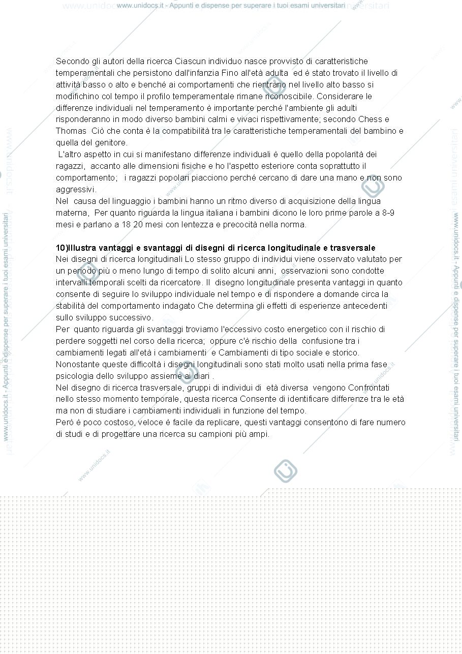 Anteprima pagina 4 — Psicologia dello sviluppo domande d'esame 