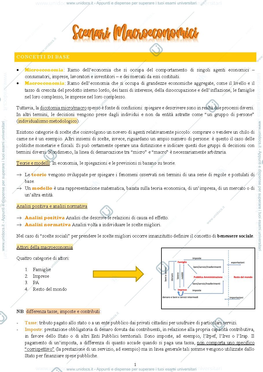 Anteprima pagina 1 — riassunto scenari macroeconomici