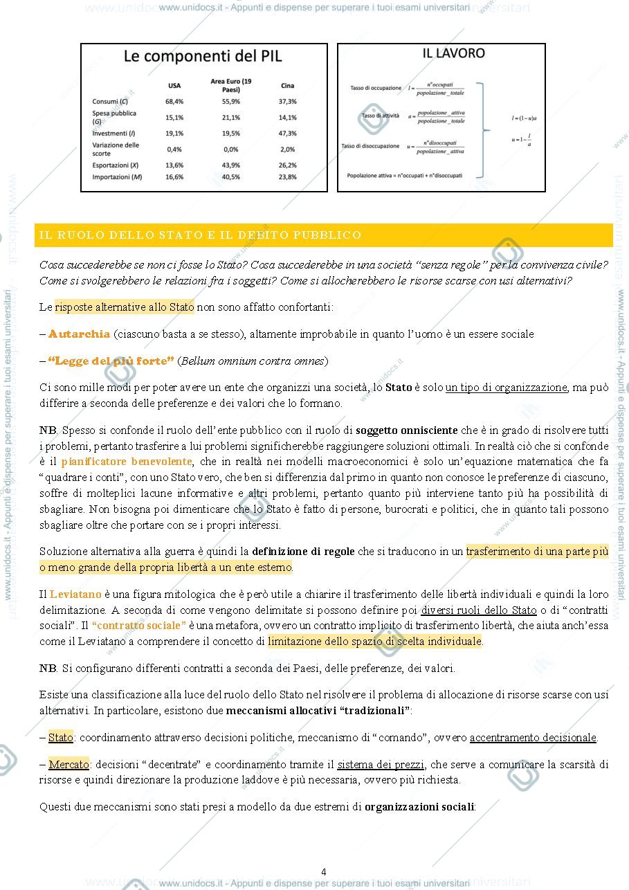 Anteprima pagina 4 — riassunto scenari macroeconomici