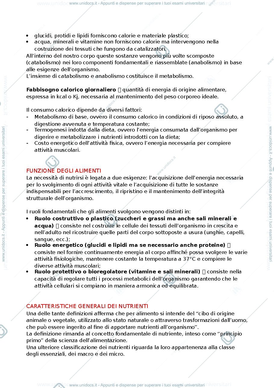 Anteprima pagina 2 — dispense scienze dell'alimentazione
