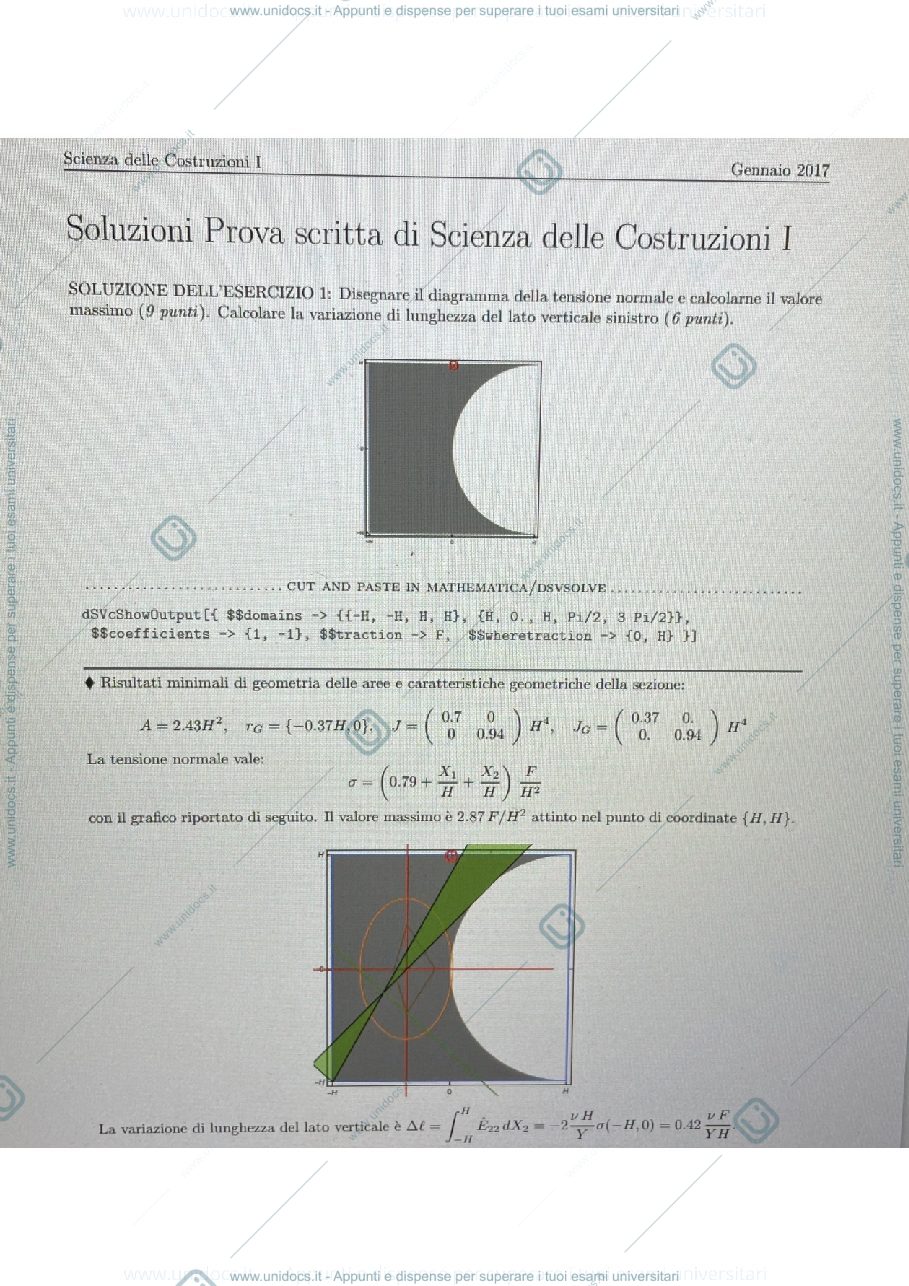 Anteprima pagina 1 — Esame svolto gennaio 2017