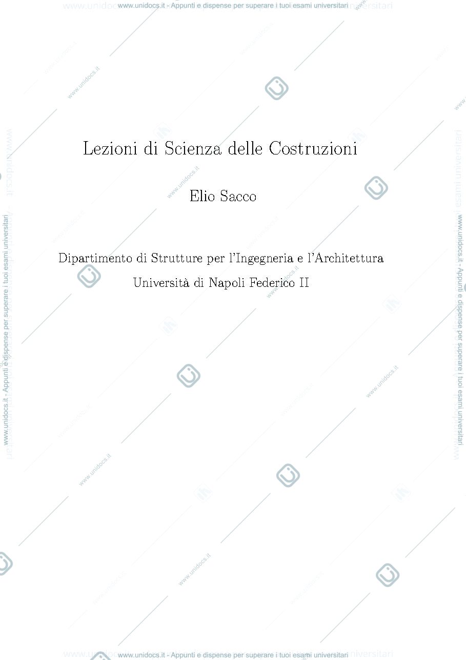 Anteprima pagina 1 — APPUNTI SCIENZA DELLE COSTRUZIONI 
