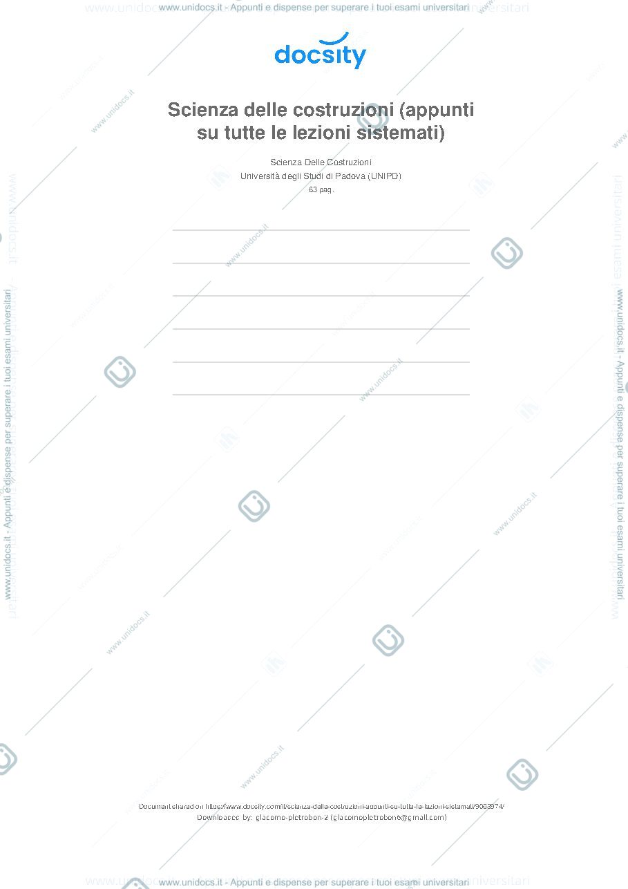 Anteprima pagina 1 — appunti scienza delle costruzioni